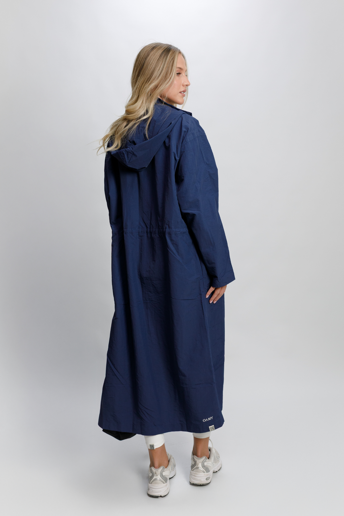 OAMY Relaxed Longline Zip Jacket in Navy