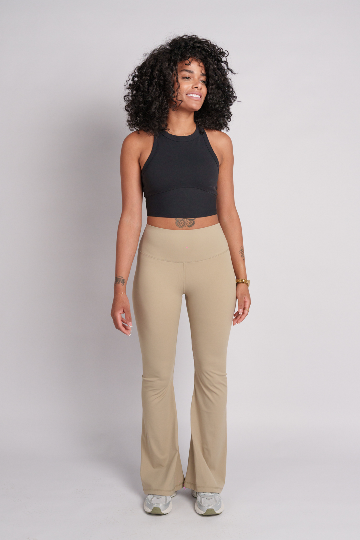OAMY Yoga Flared Pant in Beige
