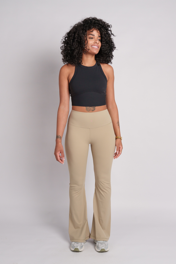 OAMY Yoga Flared Pant in Beige