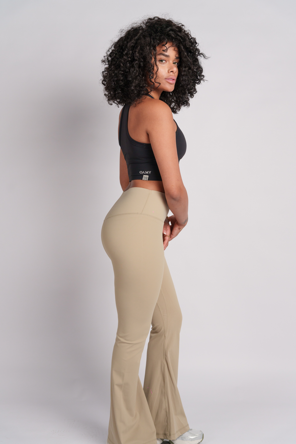OAMY Yoga Flared Pant in Beige