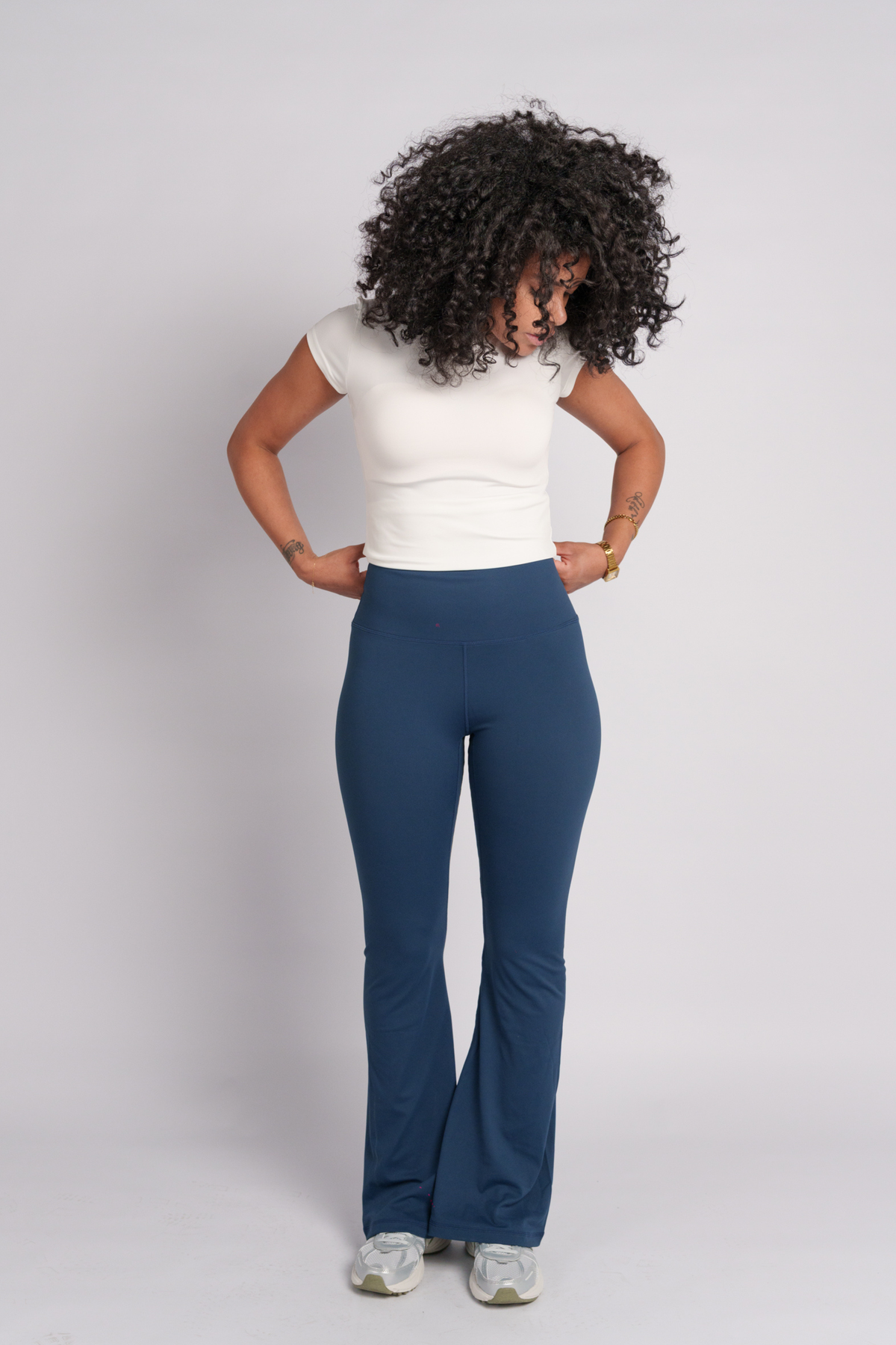 OAMY Soft Skin Flared Pant in Navy