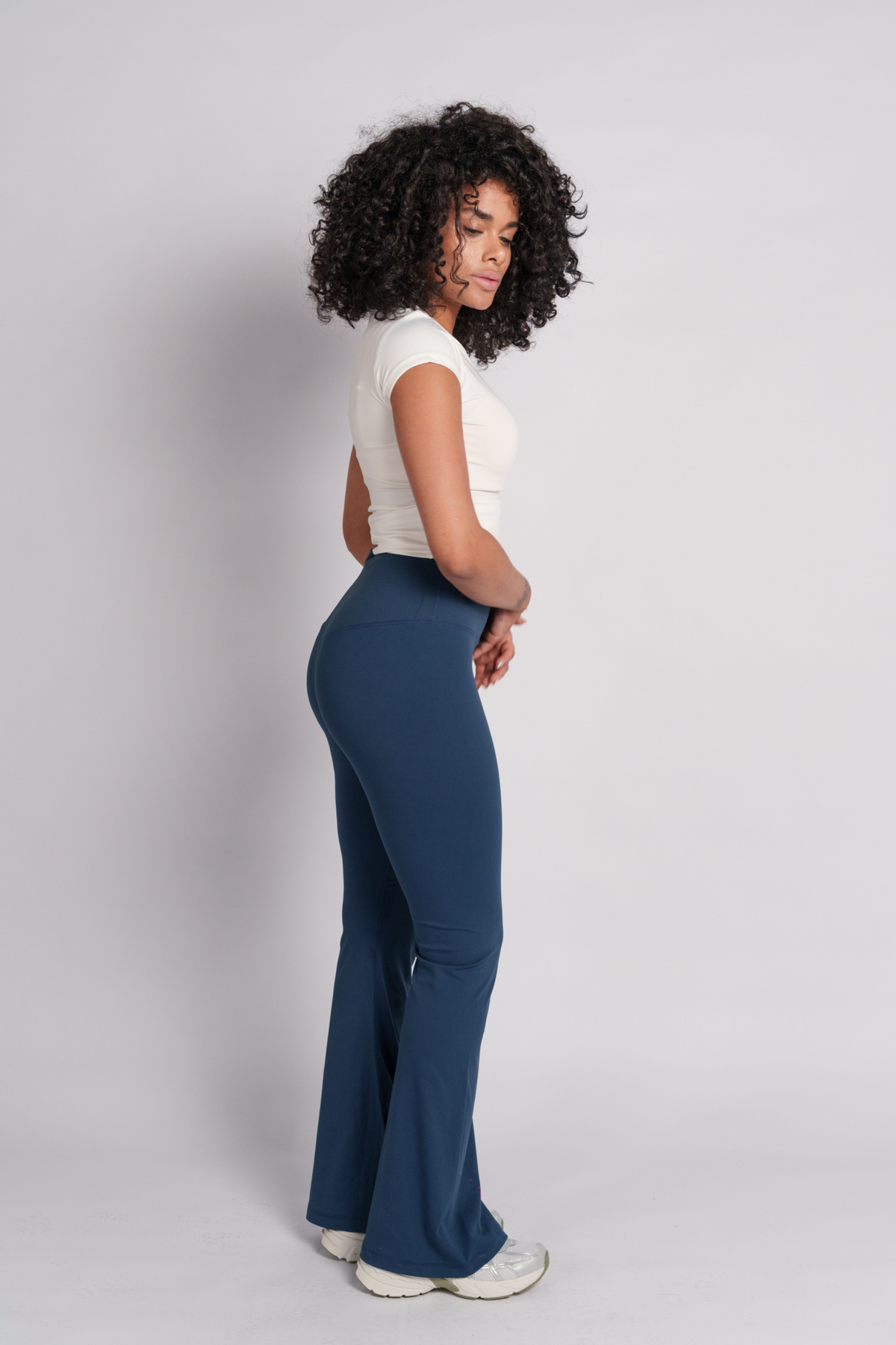 OAMY Soft Skin Flared Pant in Navy